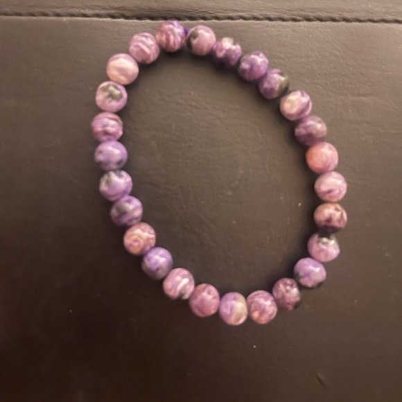 Jewelry - Charoite 7mm Genuine Beaded Bracelet